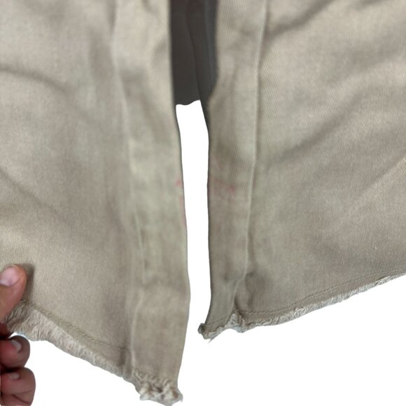 Blue B Womens Beige High-Waisted Flare Pants Rhinestone Fringe Pockets Size S - Picture 2 of 8